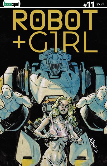 Robot + Girl #11 John Lucas Bagged With Trading Card Cover