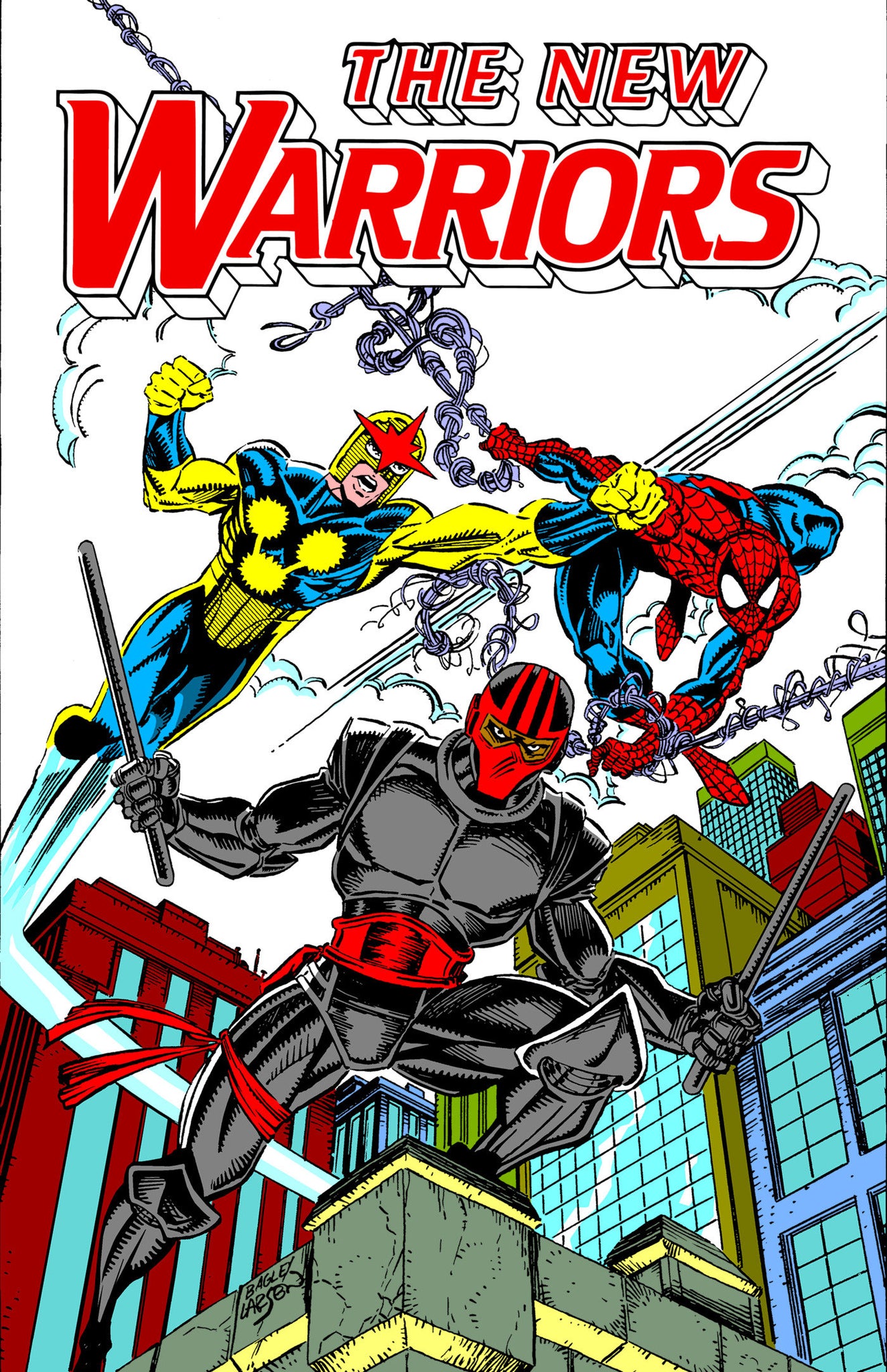 New Warriors: Nova & Night Thrasher Omnibus Mark Bagley Direct Market Cover