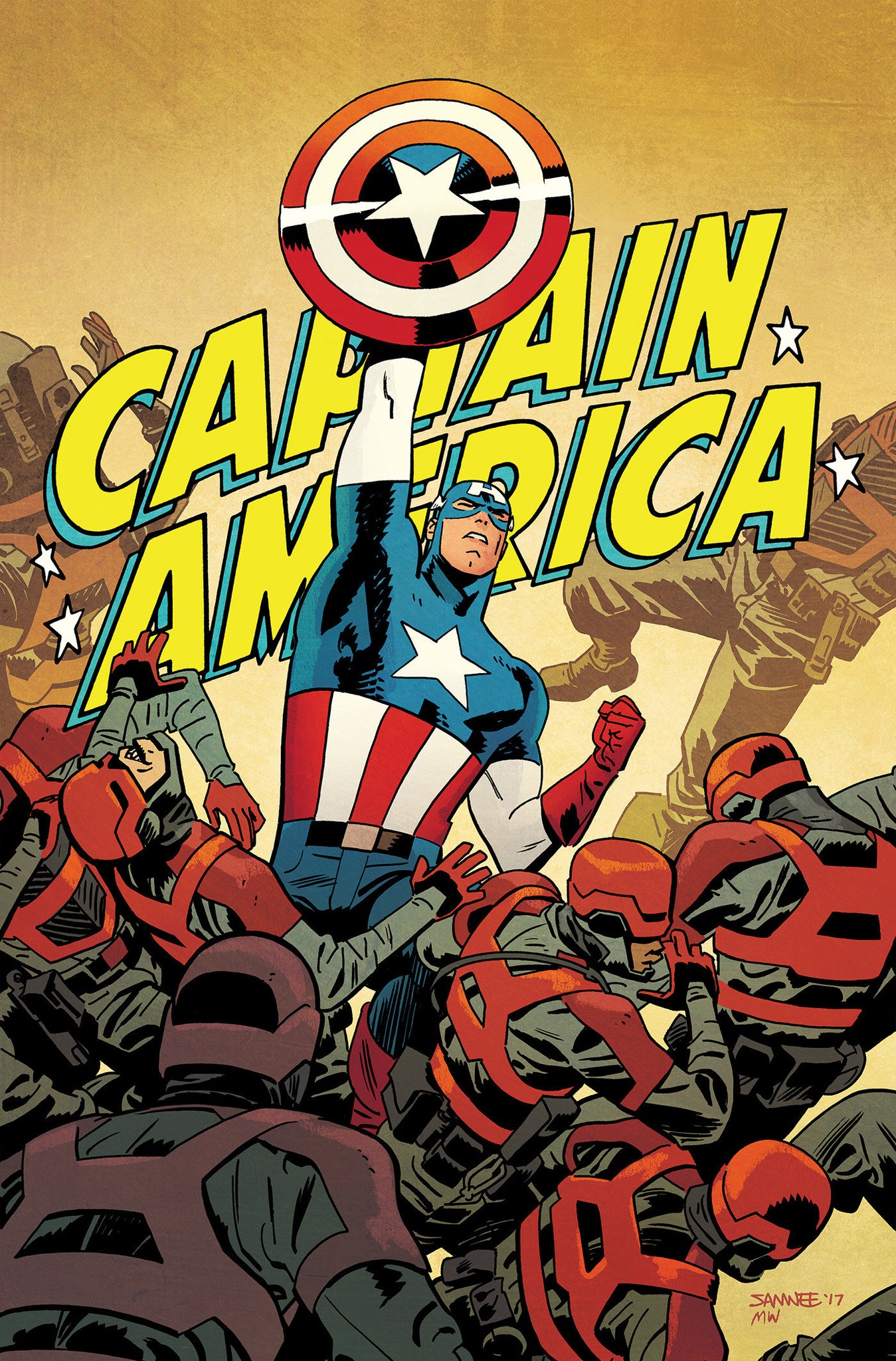 Black Widow & Captain America By Waid & Samnee Omnibus Chris Samnee Captain America Direct Market Cover